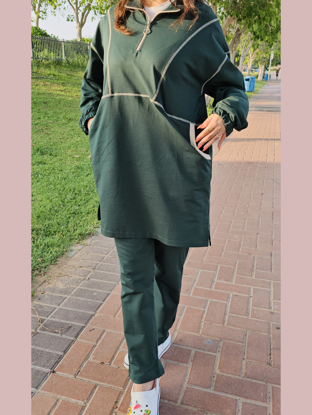 High Neck Zipper Tracksuit