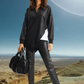 SOFT VELVET STYLISH TUNIC SET WITH LEATHER PANT